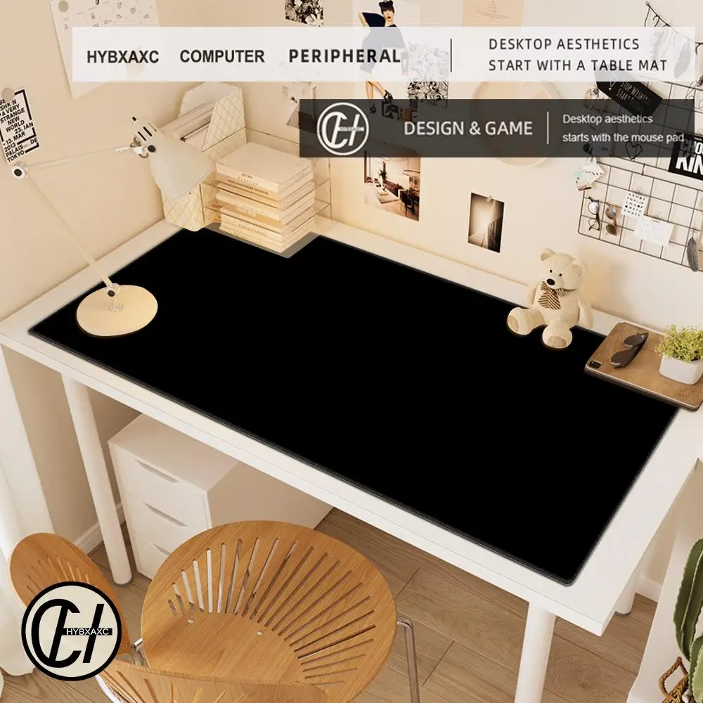 

Solid Color Mouse Pad HD Printing Minimalist Grey Large Mousepad Natural Rubber Anti slip Carpet Kawaii Desk Mat With Lock edge