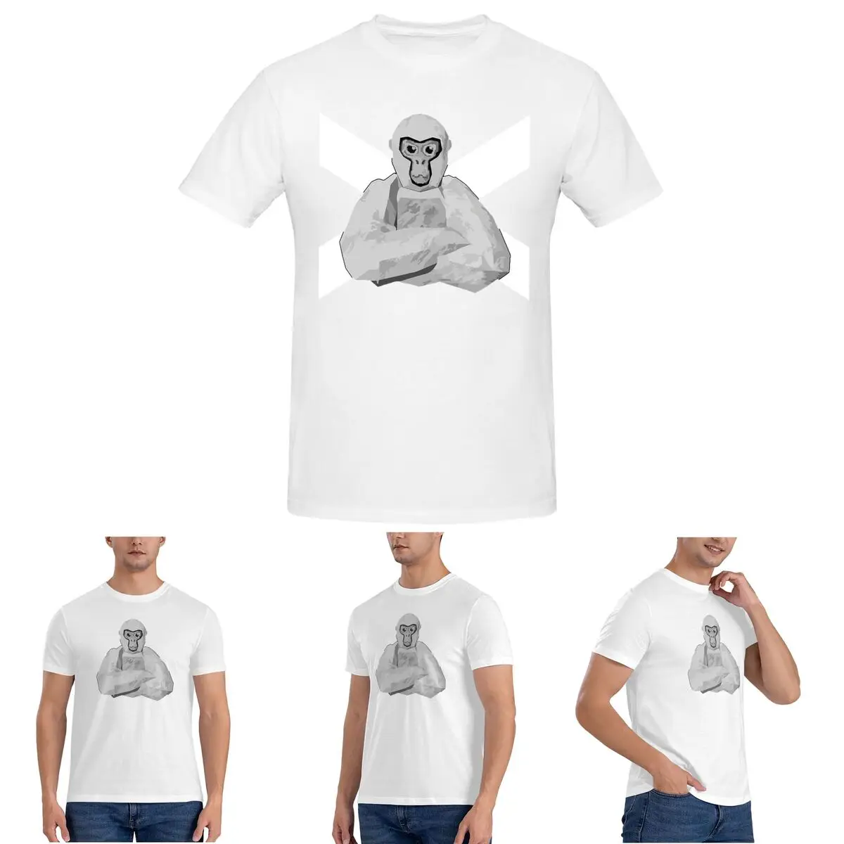 

Gorilla Tag T-Shirt for Men Cotton Oversized T Shirts Men's Short Sleeve Round Neck Summer Clothes Tops S-6XL