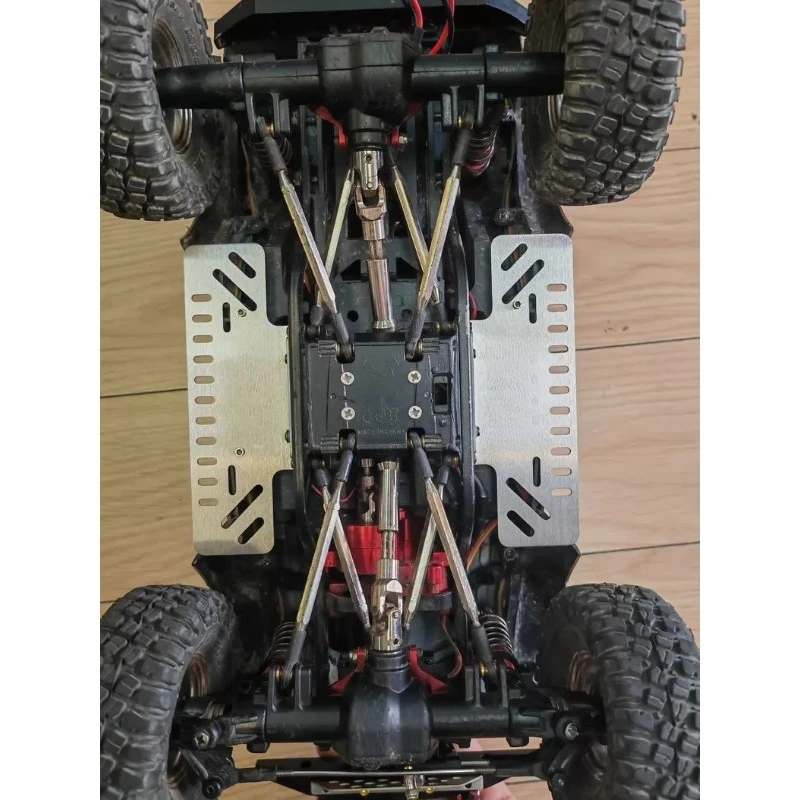 Stainless Steel Metal Side Steps For MN128 1/12 Scale RC Crawler, Brushed Finish Upgrade Parts, Non-Destructive Direct Fit