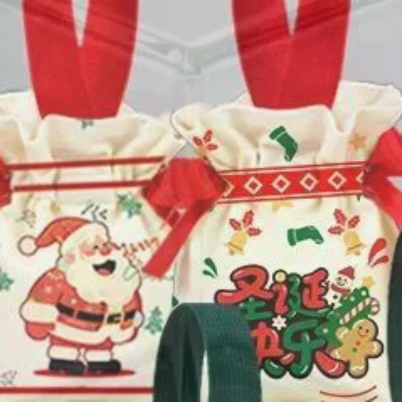 Christmas Goodie Bags Holiday Party Favor Pouch With Drawstring For Candy Snack Stocking Stuffers Festival Sacks Xmas Gift Bags