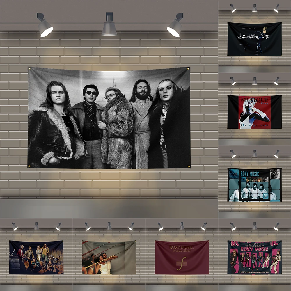 

3x5 Ft R-Roxy-Musics Heavy Metal Band Flag Rock Music Wall Banner for Bedroom Studio Bar Concert Outdoor Decor