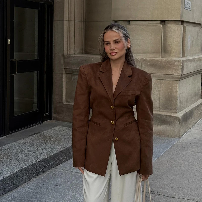 

Женский полосатый костюм с завязками на спине, новинка 202, осень-зима, высококачественная темпераментная куртка, женская облегающая удобная офисная одежда с лацканами