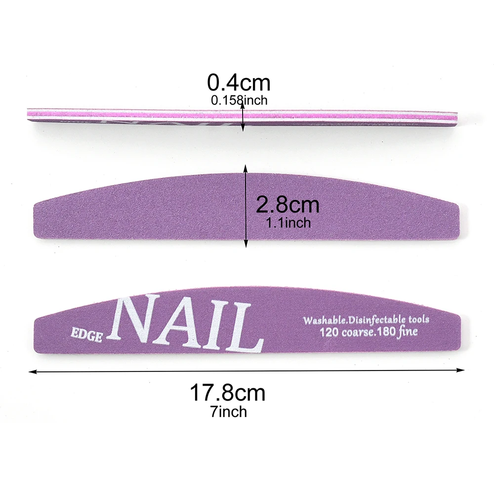 5 قطعة الصنفرة الأرجواني الأظافر ملف 120 180 حصى مستلزمات الأظافر إزالة هلام طلاء الأظافر قابل للغسل مانيكير الملفات اكسسوارات وأدوات