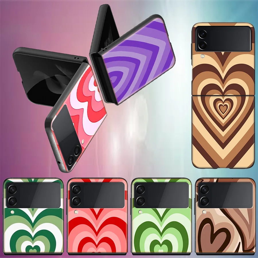 Heart Circle For Samsung Galaxy Z Flip 5 4 3 Case Shockproof Hard Cover For Phone Z Flip 6 5G Z Flip 5 4 5G TPU PC Hard Coque Fu