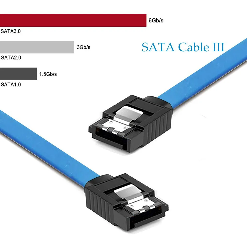 12 шт./упаковка, прямоугольный кабель SATA III HDD, 6,0 Гбит/с, с защелкой