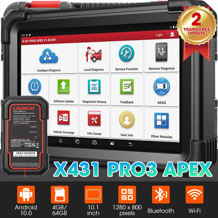 X431 Pro3 APEX OBD2 Auto Car Diagnostic Scanner Tool Vehicle Machine Diagnosis for Cars  Diagnostics Tools