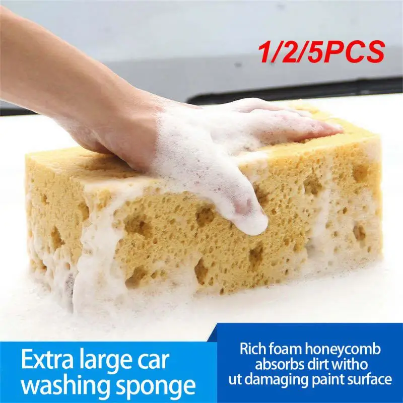 

1/2/5PCS Honeycomb Sponge Brush Durable Universal Car Washing Sponge Thick Coral Car Wash Sponge Block Car Washing Tools