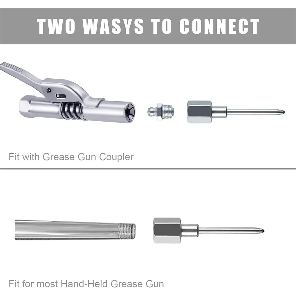 18 Inch Grease Needle - Ensures Precise Grease Application This Needle Air Nozzle Easily Reaches Deep Hole Locations Silver