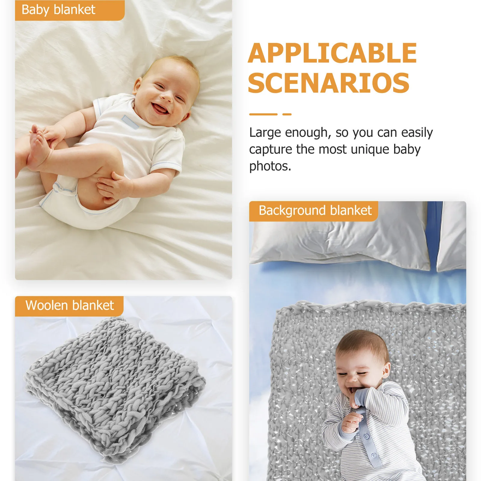 1 قطعة الطفل اليدوية محبوك بطانية صوف قسط لينة التصوير الدعامة الوليد صور خلفية كبيرة الرضع التصوير بطانية
