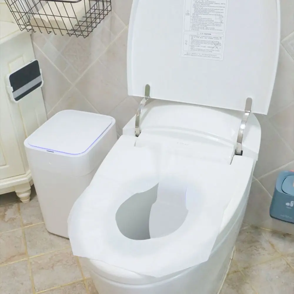 

200pcs Soluble Water Disposable Toilet Seat Cover Universal Degradable Toilet Mat Large Size White Toilet Paper Pad Travel