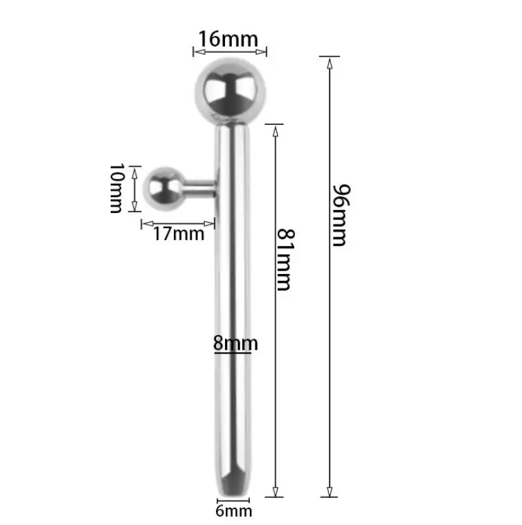 Hot Male Stainless Steel Prince Albert\'s Wand Catheter Piercings Tube Urethral Sounding Beads Stretching Stimulate Sex Toy 032