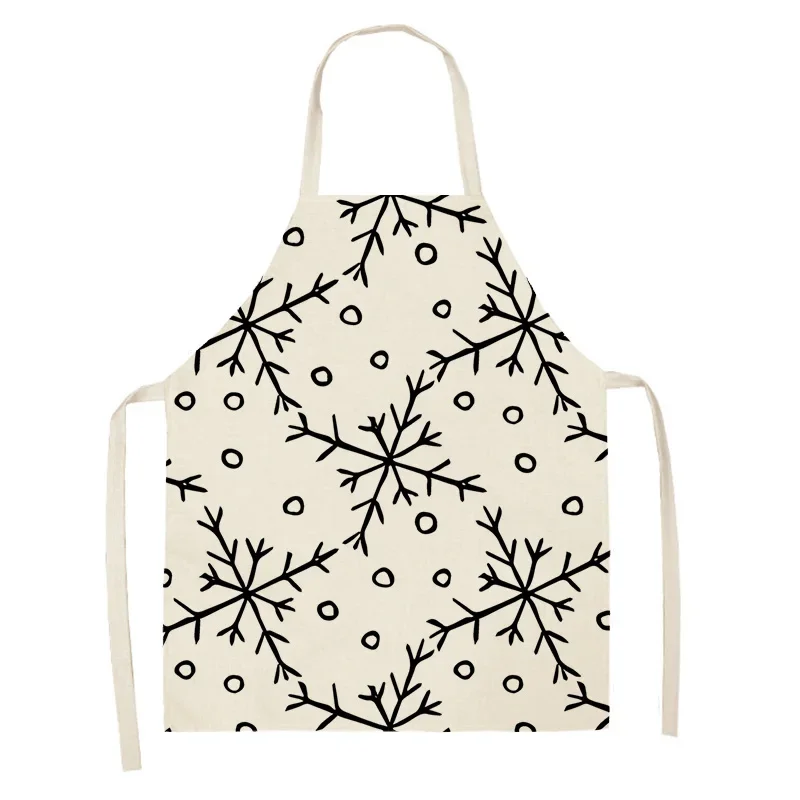 Women's kitchen apron Linen man Children's Big size Child girl Waterproof boho Half Work Coffee simple Modern snowflakes