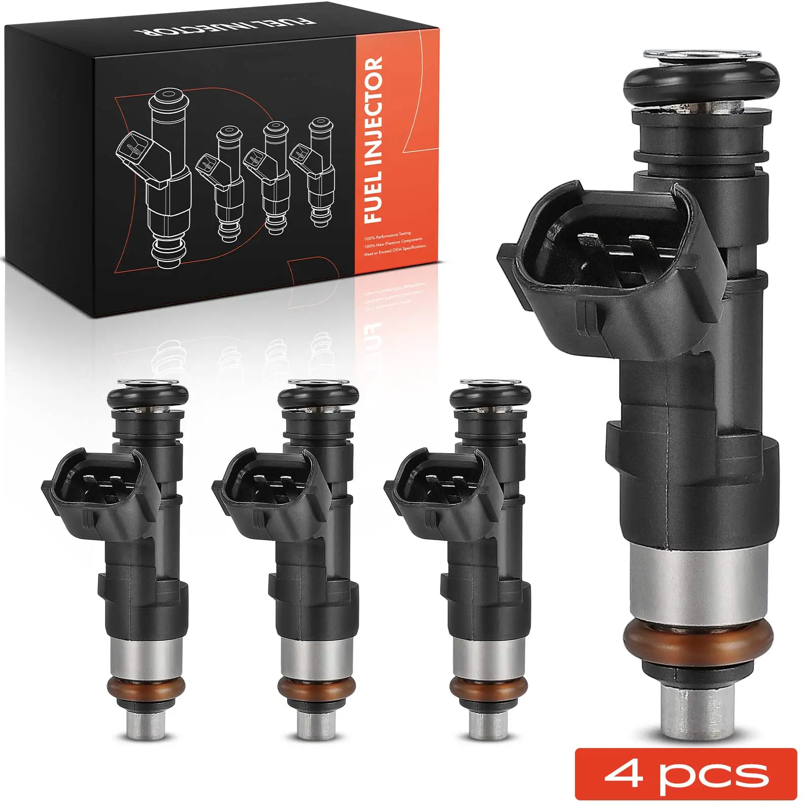 Frankberg 4x Injector Injector nozzle voor VW New Beetle 1C1 9C1 1Y7 2.0L 1998-2010 06A906031BS 5502071 FJ670 85212220