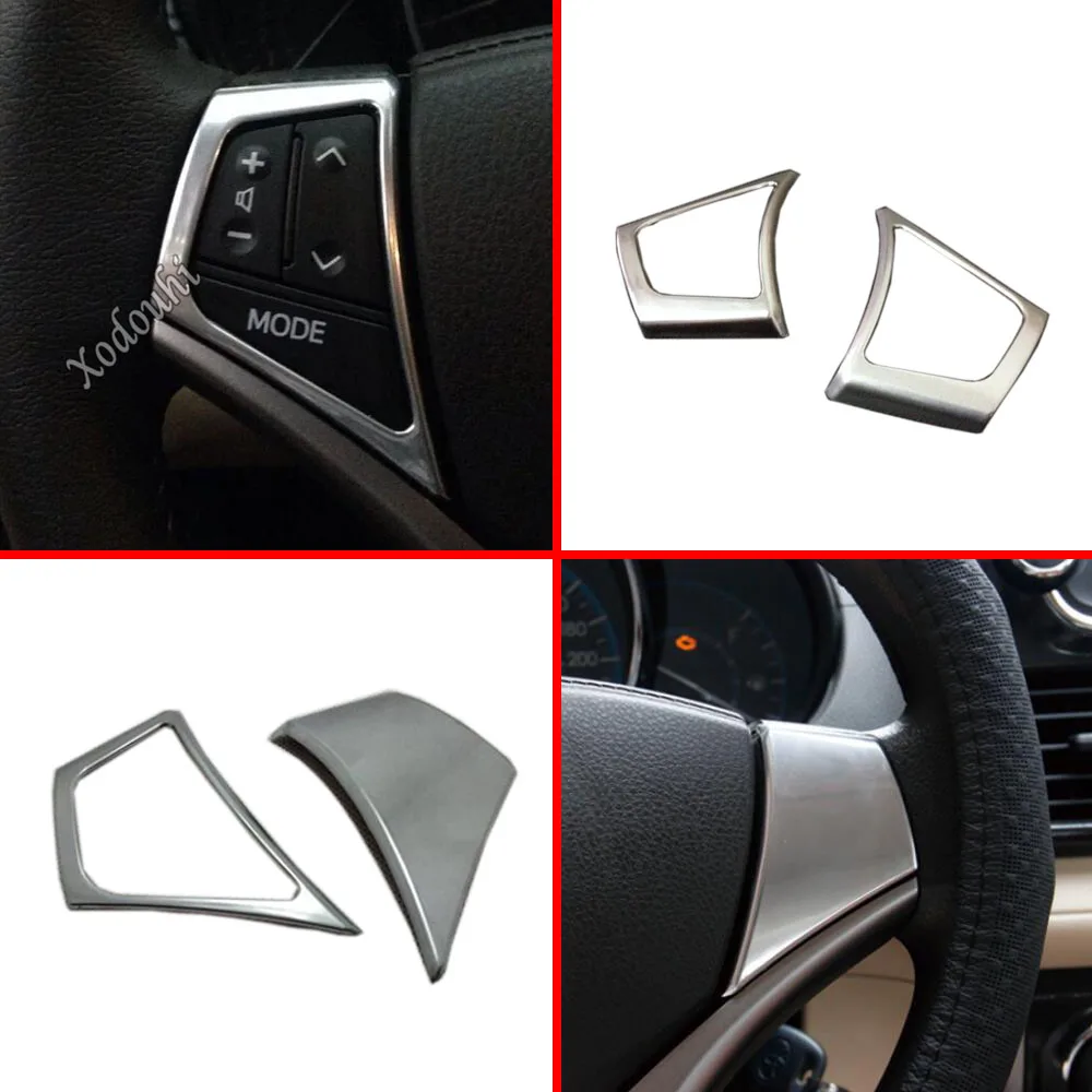 

Car ABS Matte Steering Wheel Interior Kit Trim Frame Panel Hood 2pcs For Toyota Vios/Yaris Sedan 2014 2015 2016 2017 2018 2019