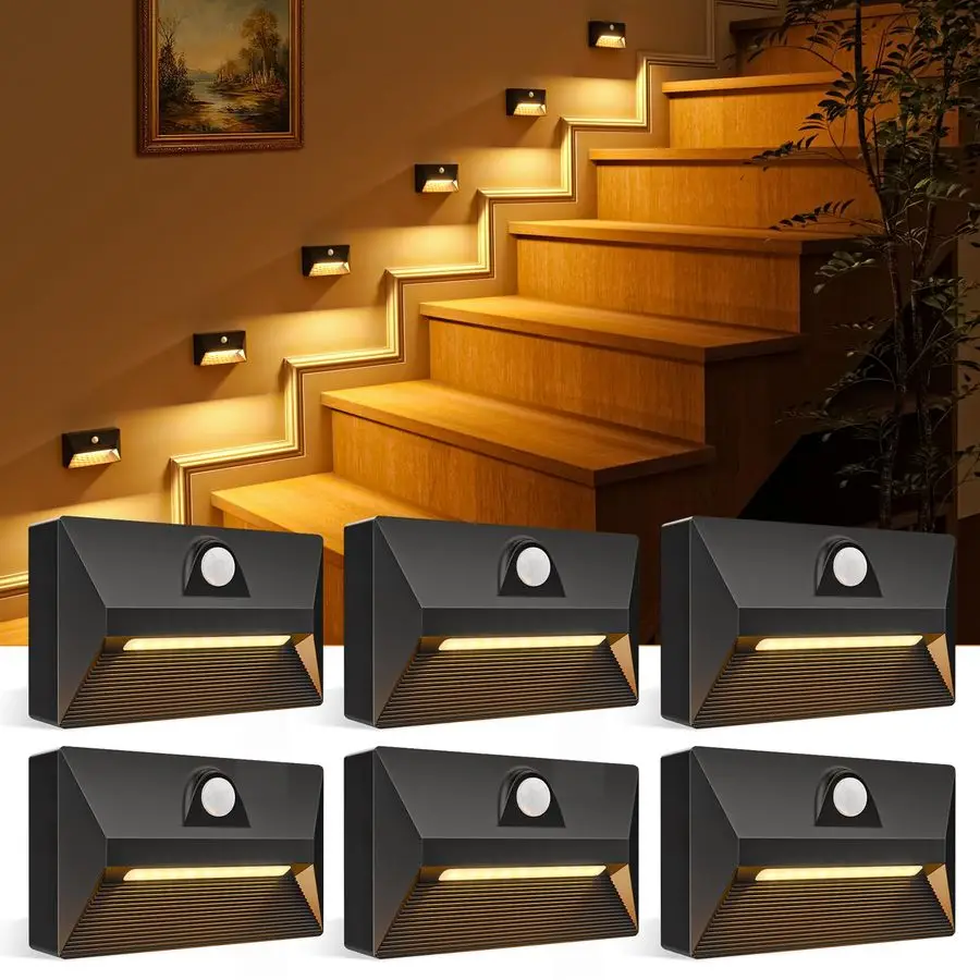 

Motion Sensor Stair Light Rechargeable 6 Pack, Night Lights 3 Modes amp 3 Color Temperatures, Magnetic Rechargeable StickOn Ligh