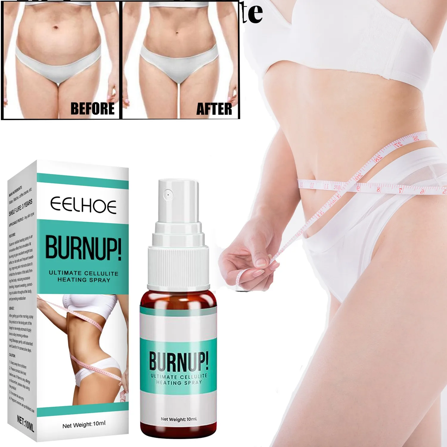 

10ml Slimming Cream Fat Burning Spray Weight Loss Body Slimming Spray for Fat Removal Body Shaper for Arms Legs Thighs Abdomen