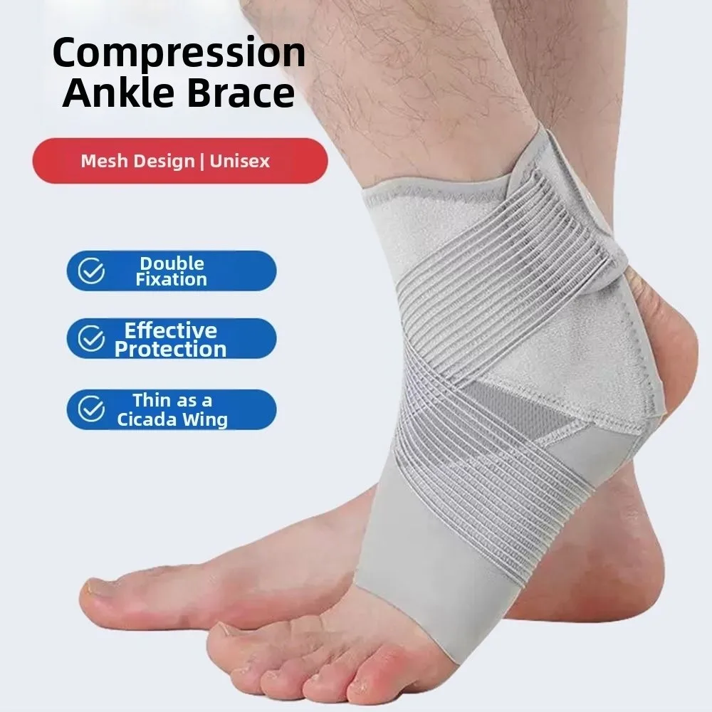Comfortable Adjustable Ankle Brace Breathable Lightweight Ankle Support Cover Open-Toe Design Anti-Slip Ankle Stabilizer Men