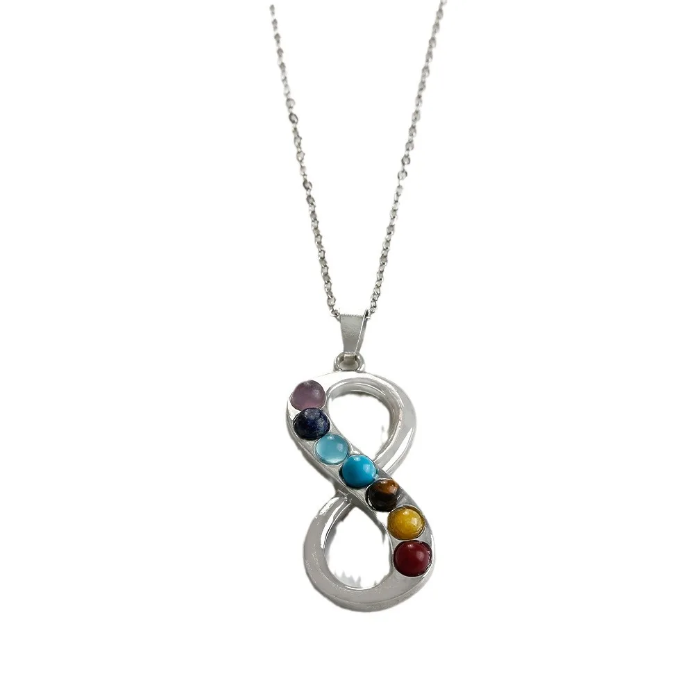 diy accessories, gold and silver seven-color gemstone pendants, fashionable clothing accessories, crystal