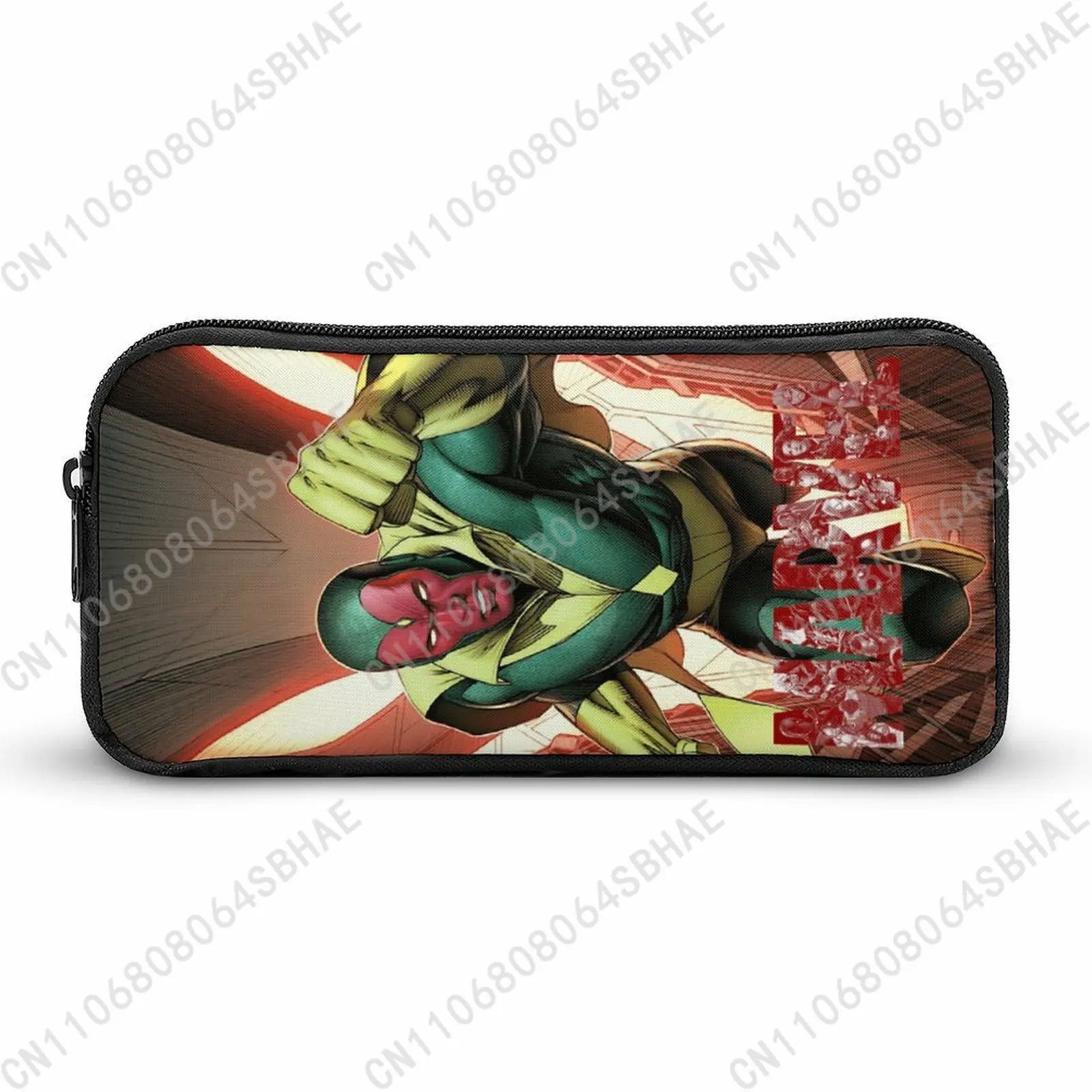 

Marvel Vision Pencil Case Teens Custom Pattern Simple Pen Bag School Stationery Pouch Personalized Zipper Bag Cosplay