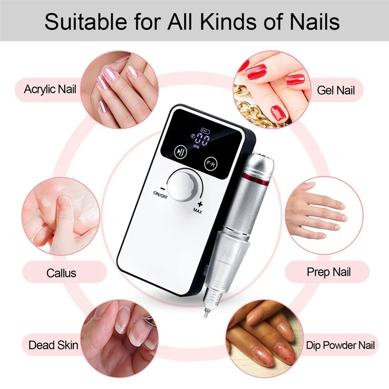 Draagbare elektrische nagelboor V5 Professionele nagelslijper Penstijl Oplaadbare nagelpolijstmachine Machine Nail Art Machine-A21R