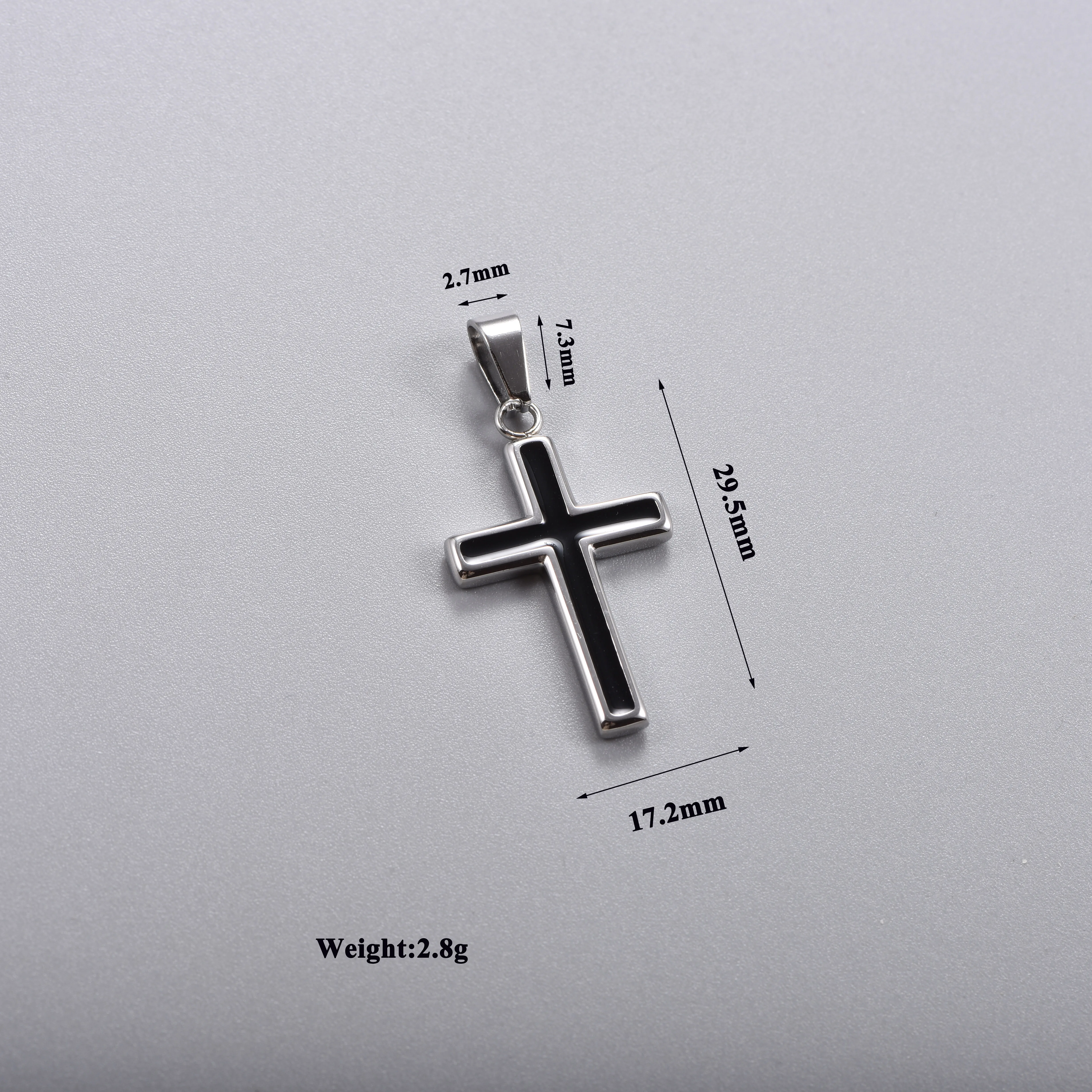 Emaille-Kreuzanhänger aus 316L Edelstahl, christliche Halskette, wasserdichter Punk-Schmuck, einfach zu kombinieren – Detail 3