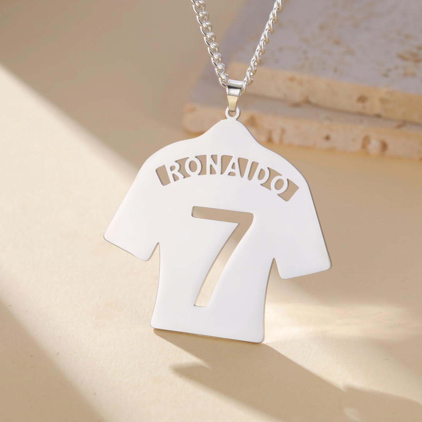 كرة القدم فريق كرة القدم الكرة قلادة اسم مخصص شخصية قلادة هدية للنساء الرجال الصبي الأب طفل أبي سلسلة الفولاذ المقاوم للصدأ #4