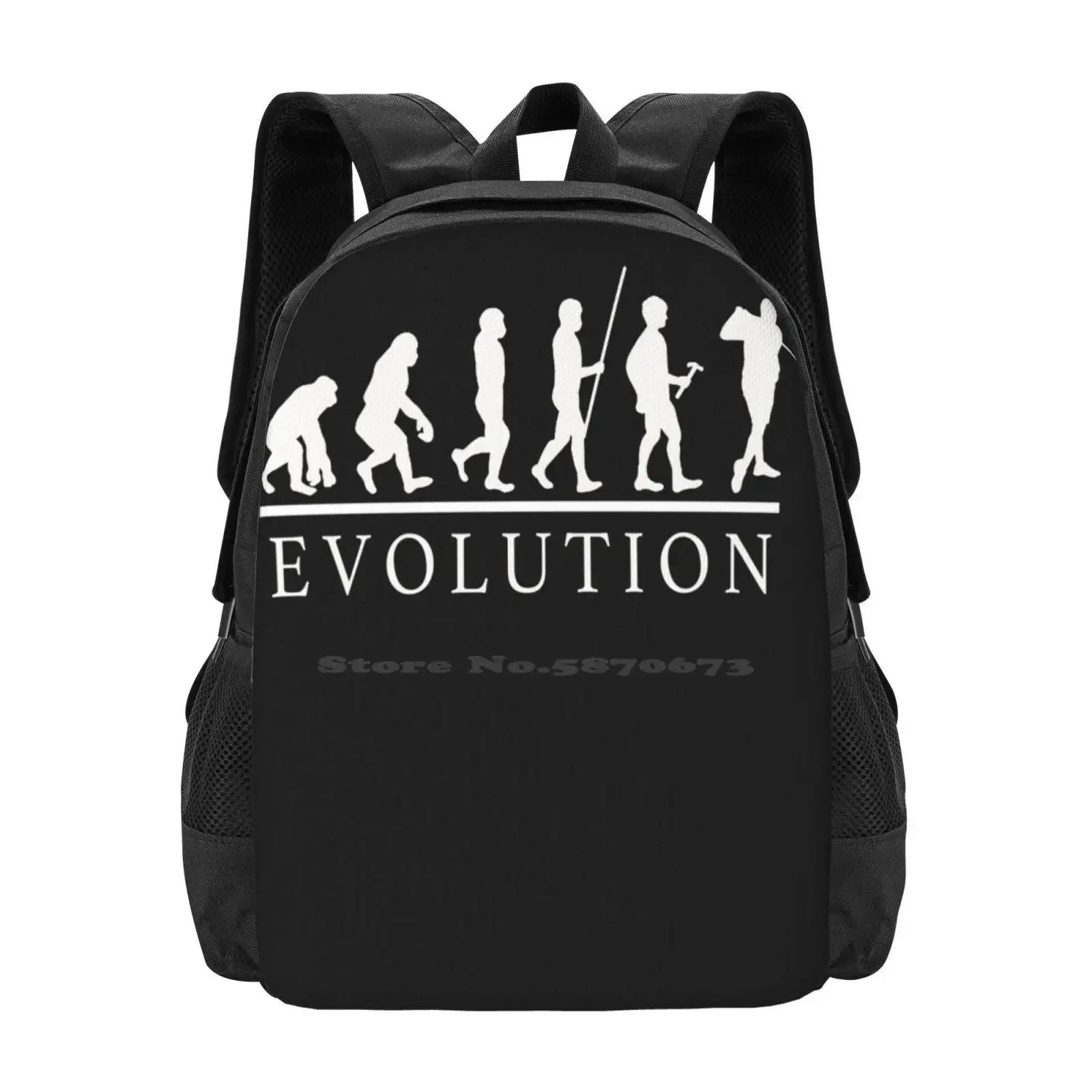 

Evolution Golf Player Funny Hot Sale Schoolbag Backpack Fashion Bags Golfing Golfer Man Putt Fairway Pro Club Ball Dad Father