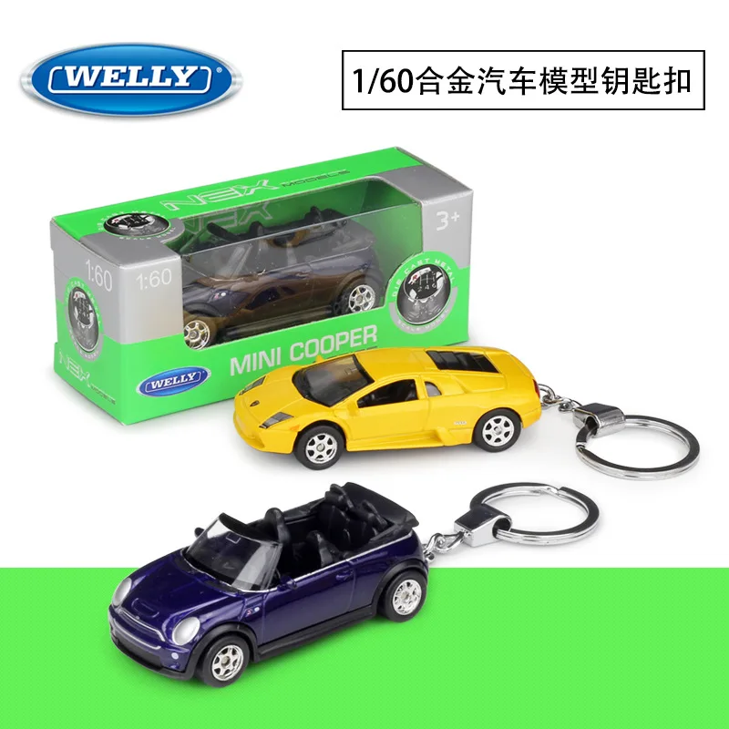 Welly 1:60 Lambo sports Bat Cooper simulation alloy car model Keychain gift cars model crafts decoration collection toys tools