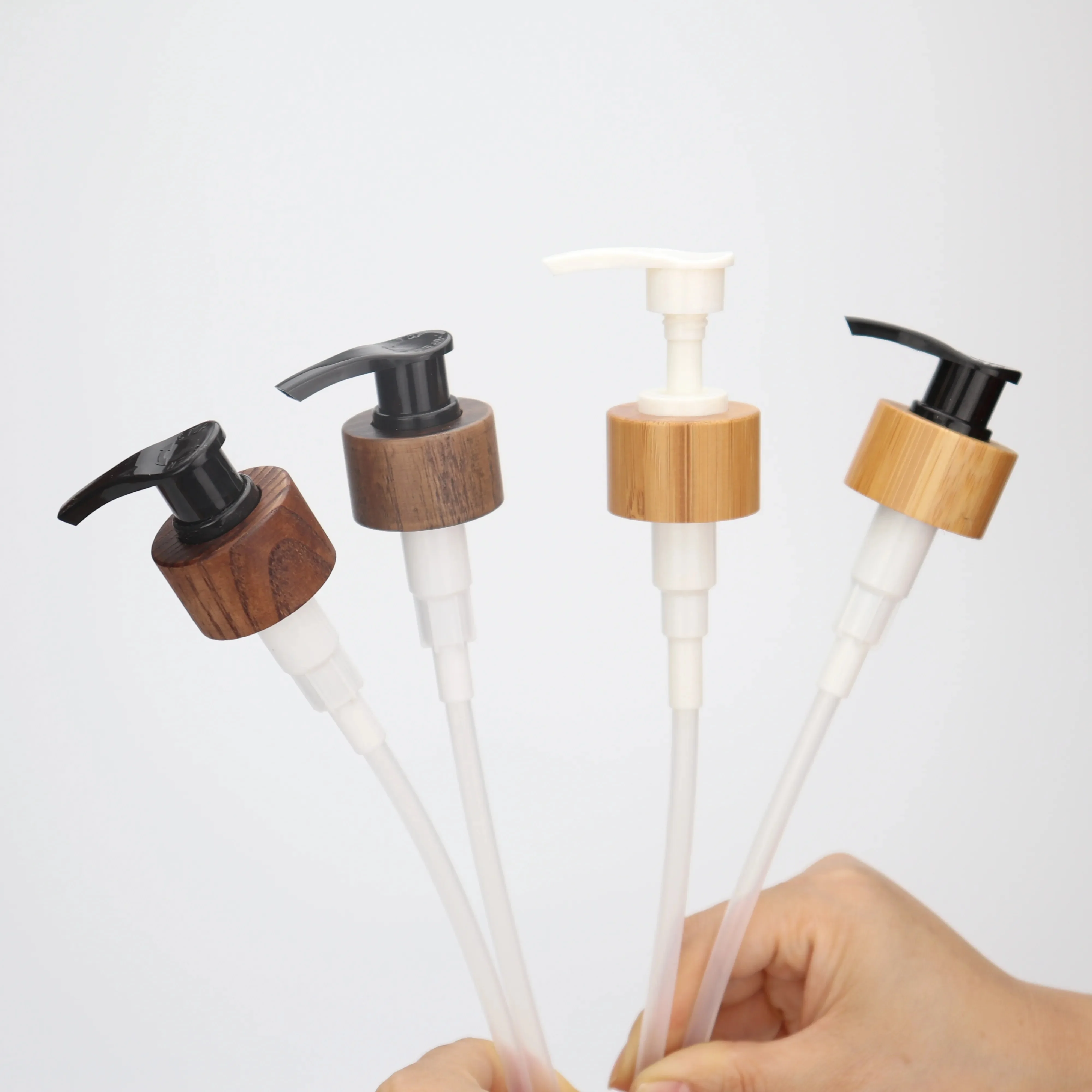 

100pcs 24/410 28/410 Natural Bamboo Wood Treatment Lotion Pumps Shampoo Liquid Soap Hand Wash Dispenser Press Bamboo Bottle Caps