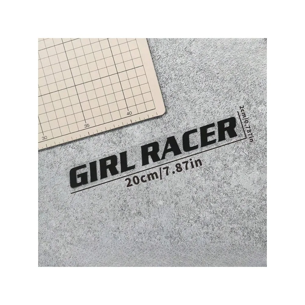 GIRL RACER Female Driver Creative Text Car Sticker Electric Vehicle Motorcycle Rear Window Colorful Laser Sticker