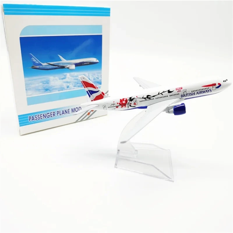 

16CM 1:400 Model Diecast Alloy Airplane Air British Plum Blossom B777 Airways Display Model Collection With Stand Display