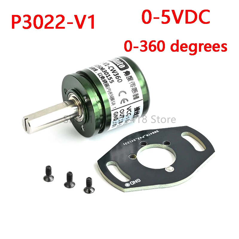 Capteur d'angle à effet Hall rotatif P3022-V1-CW360 5VDC, magnétisme à cercle complet de 0 à 360 degrés, sortie 0-5, nouveau