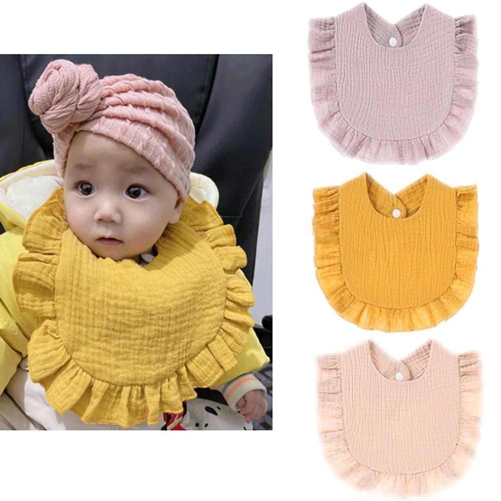 

Korean Style Baby Lace Shape Feeding Drool Bib Infants Lace Saliva Towel Soft Pure Cotton Burp Cloth Scarf For Newborn Toddler