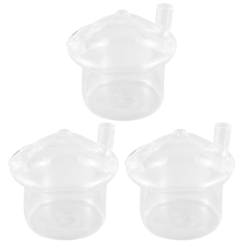 

3X Mushroom-Shaped Hanging Glass Planter Vase Rumble Fish Tank Terrarium Container Home Garden Decor