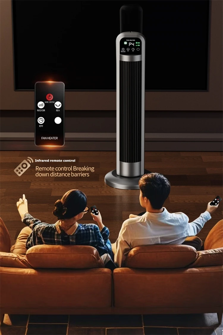 Mini Portable Electric Space Heater 2000W Home Office Desktop Warm Air Heater Warmer Fan Household Silent Remote Fast Space Heat