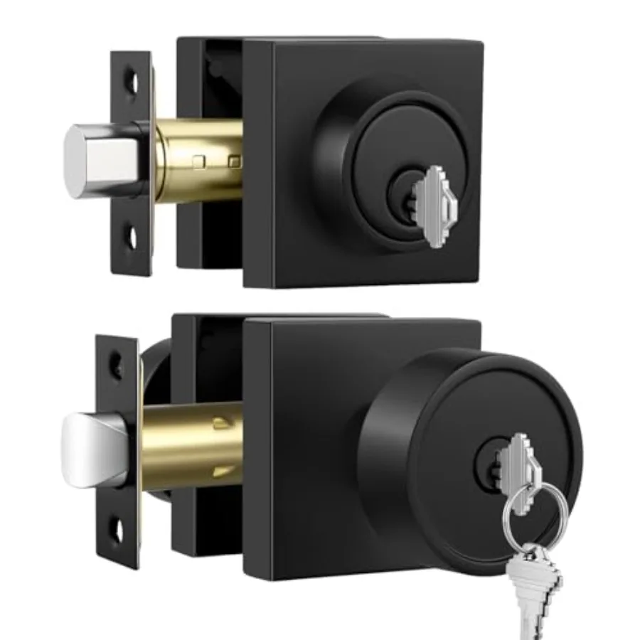 

Keyed Alike Door Knob and Deadbolt Set, High-Security Zinc Alloy Lockset for Front and Back Door, Rust-Resistant Exterior Door