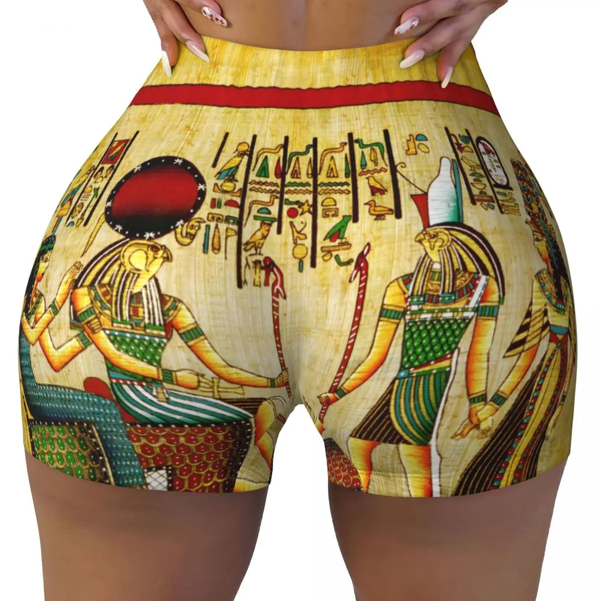 Women Yoga Shorts Egyptian Gods And Goddess Workout Shorts Fitness quick-dry Ladies Yoga Gym Running Short Pants Sportswear