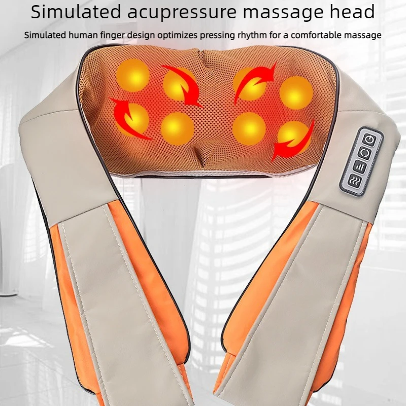 Car And Home Dual-Use Kneading Massage Shawl, Hot Compress Massager For Cervical Spine Massage, Gift Neck And Shoulder Massager