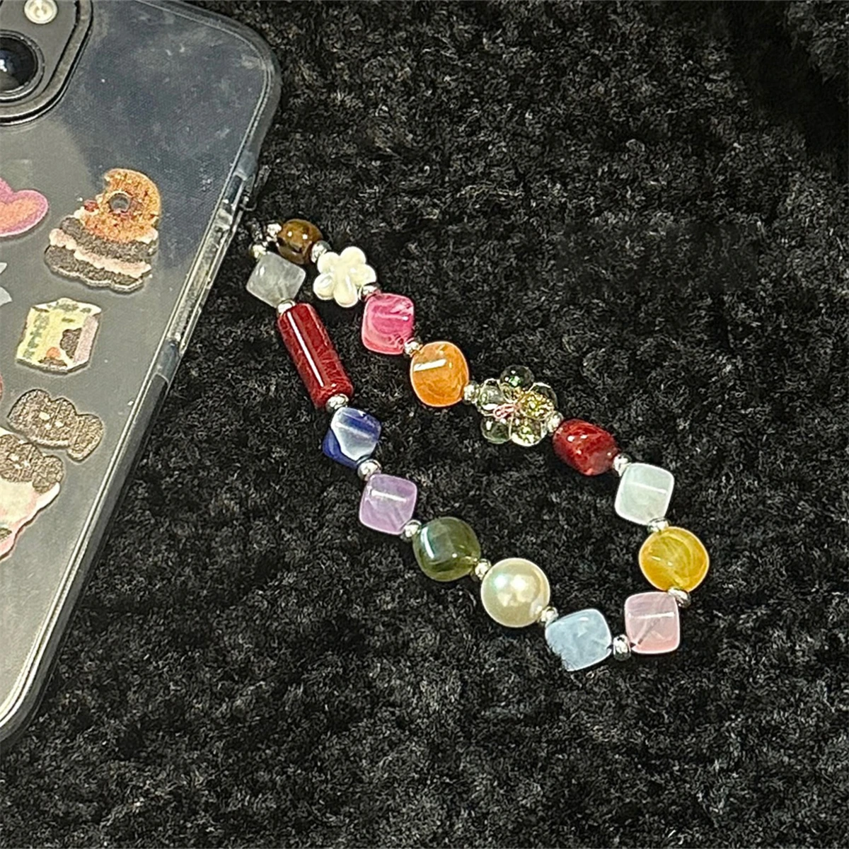 

Цветной кристальный ремешок-цепочка для телефона, шнурок-брелок для камеры, милый подвесной браслет-ремешок для девушки/женщины