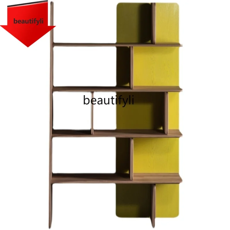 

K185 Modern Bookshelf Home Living Room Floor Wall Bookcase Curio Cabinet Walnut Antique Shelf