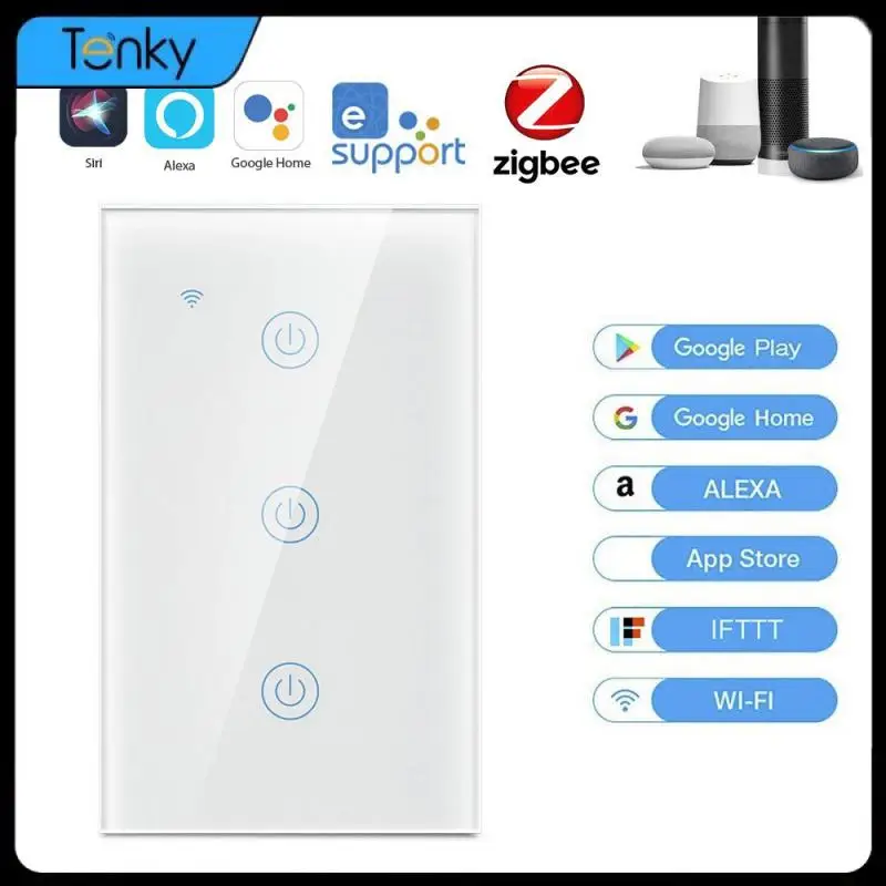 Smart Touch Switch Voice Control Smart Touch Switch Equipment Sharing Sensitive Us Standard Wifi Switch