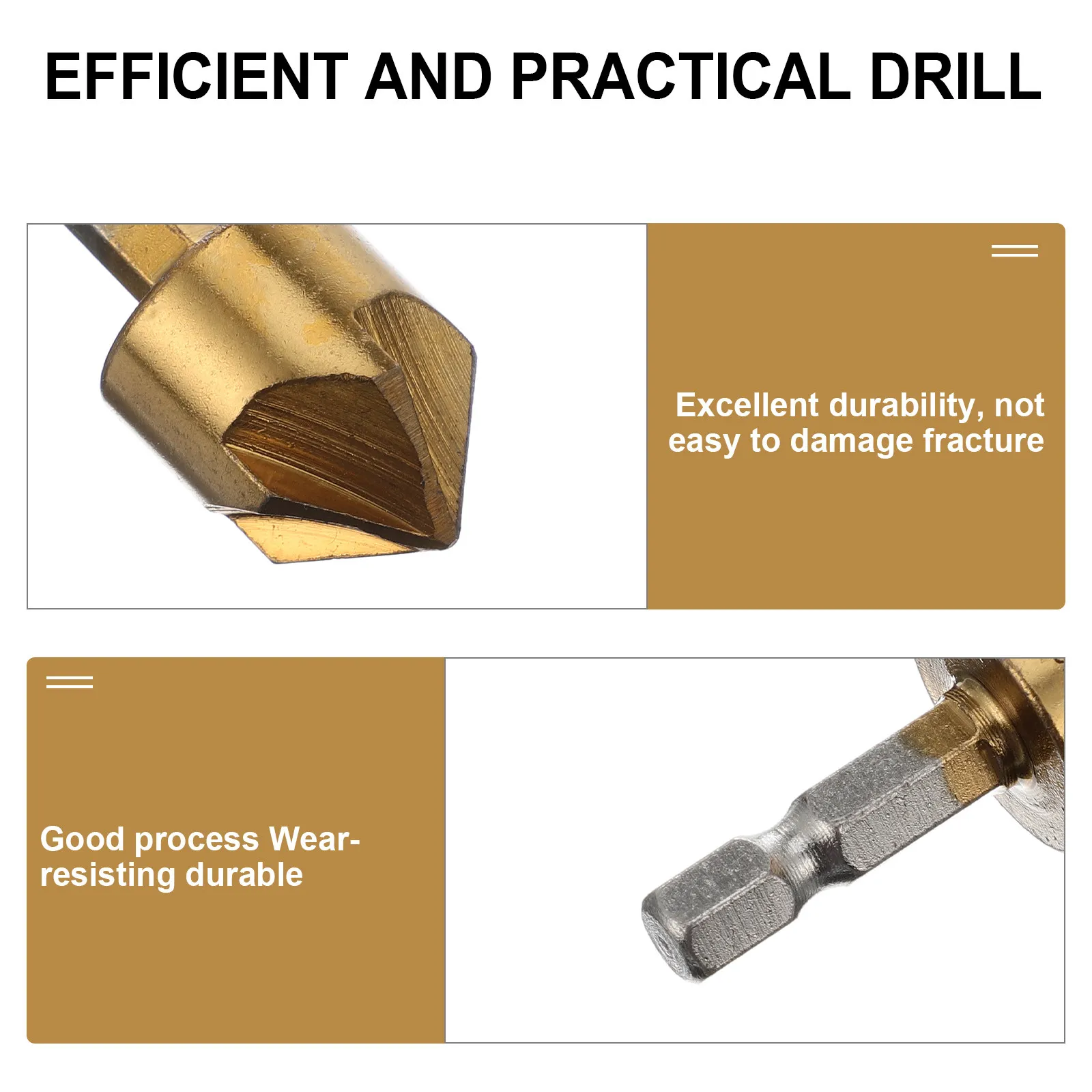Chamfer Milling Cutter Set 3 Piece Steel 5 Edge Professional Cutting Tools for Faster Tool Changes