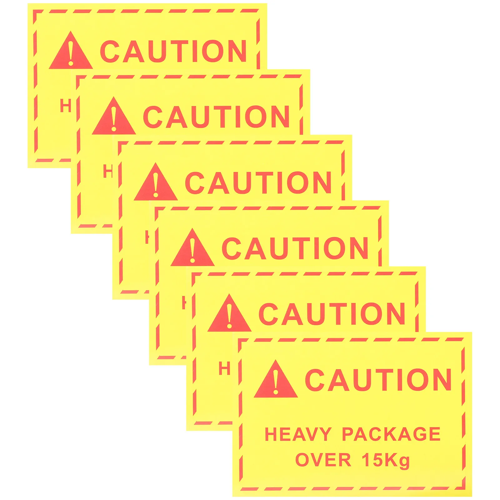 100Pcs Heavy Objects Warning Stickers Strong Adhesion Bright Yellow Black Safety Operation Labels for Shipping Packaging