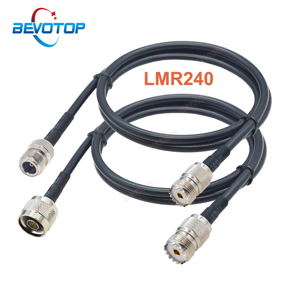 SO239 UHF Female Jack to N Male / Female LMR240 RF Coaxial Cable Low Loss LMR-240 50-4 50ohm Coax Extension Jumper Cord Adapters