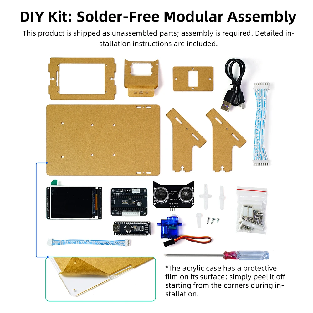 DC 5V Ultrasonic Radar Scanner Sensor Module for Student Learn DIY Kit HXFB Graphical Program Support Arduino Distance Detection