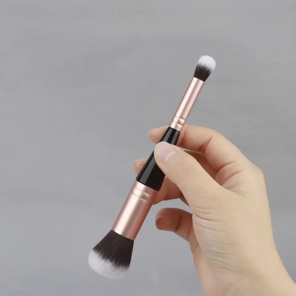 1pc Doppel Kopf Make-Up Pinsel Schönheit Werkzeuge Schatten Highlighter Powder Foundation Concealer Erröten Gesichts Pinsel Brochas Maquillaje