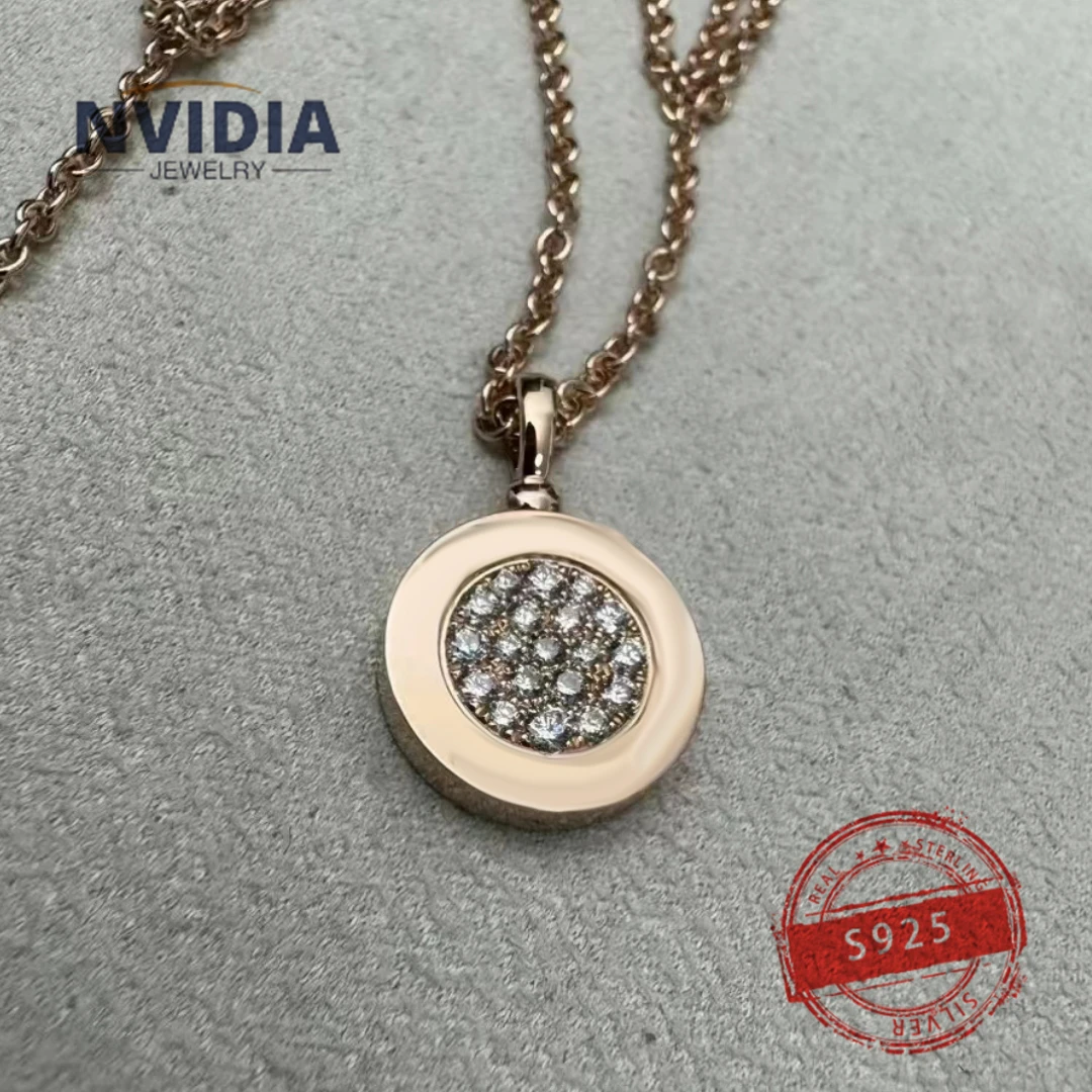 

2024 Fashion Jewelry BV Customized S925 Silver Luxury Round Ceramic Diamond Set Women's Necklace Birthday Party Earrings Gift