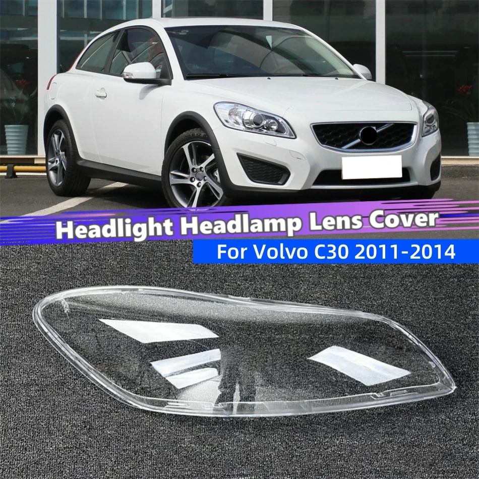 

Для Volvo C30 2011-2014: Поликарбонатные полностью прозрачные глянцевые резиновые накладки на фары