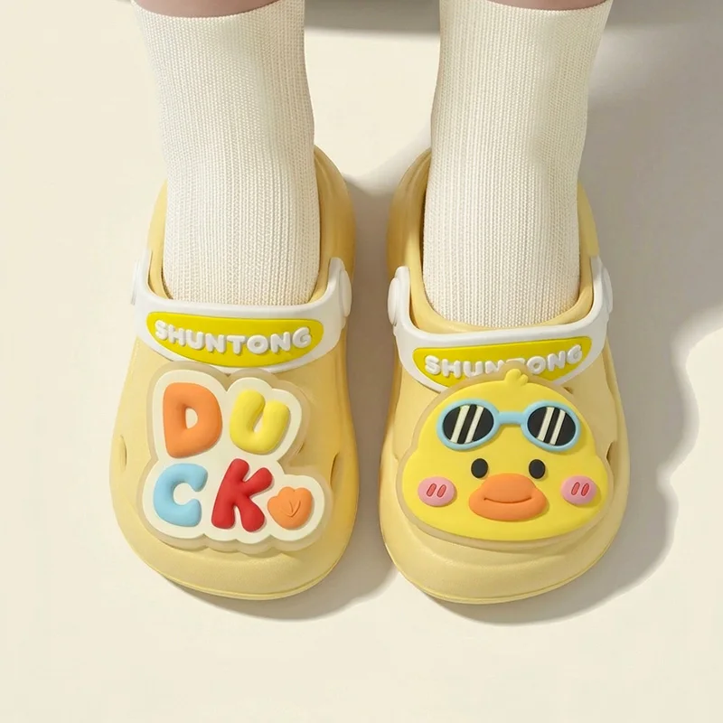 New Summer Kids Clogs, Cartoon Non‑Slip Wear‑Resistant Closed‑Toe Sandals for Boys & Girls, Indoor & Outdoor Toddler Shoes