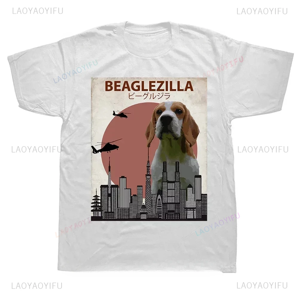 Beagle Dog Lover Gift Vintage Funny Cute The Beagles Cartoon Graphic Printed T Shirt Casual Fashion Loose Short Sleeve Man Tees
